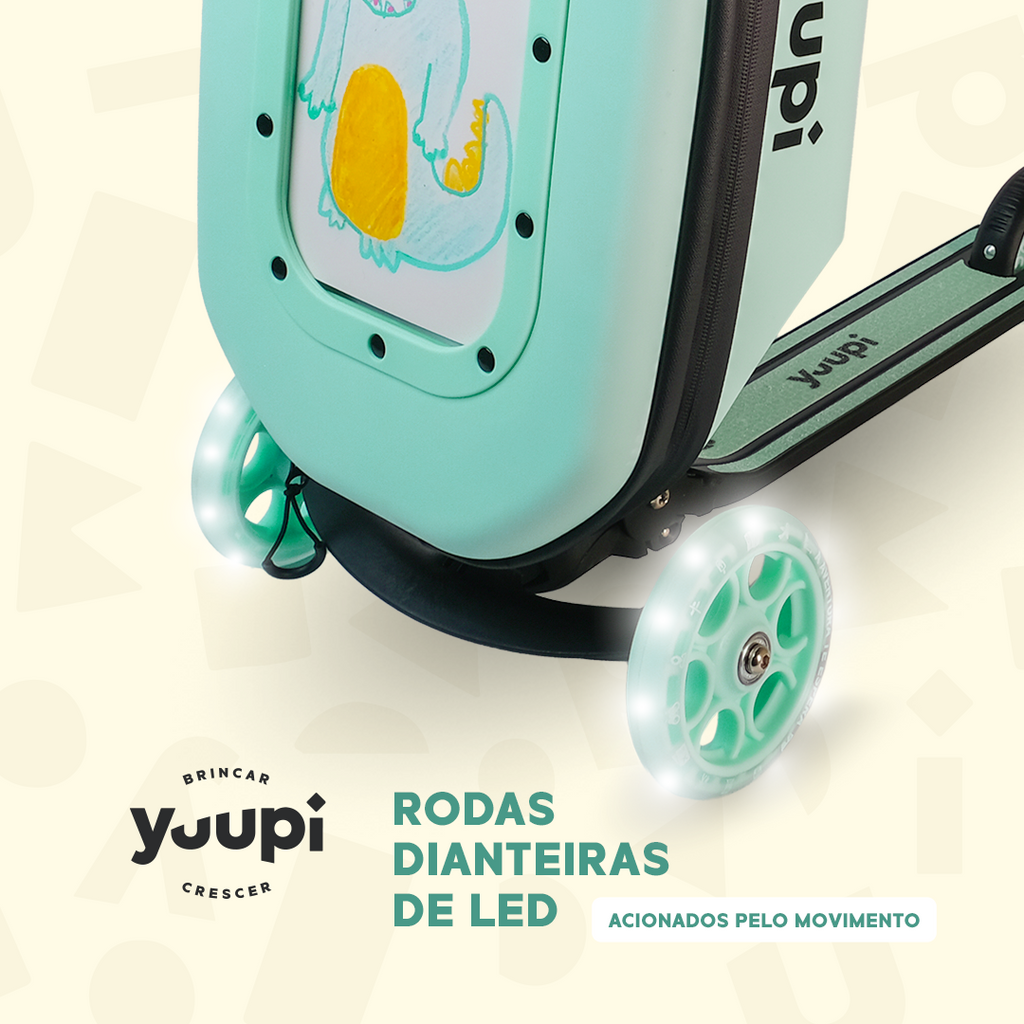 Patinete e Mochila Infantil 2 em 1 Verde Yuupi