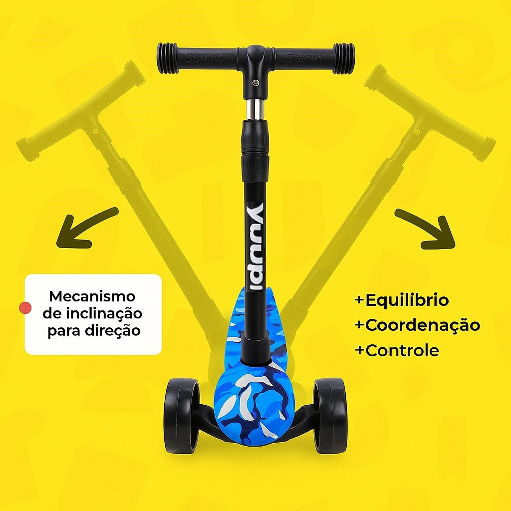 Patinete Infantil Com Rodas Flash Azul Yuupi