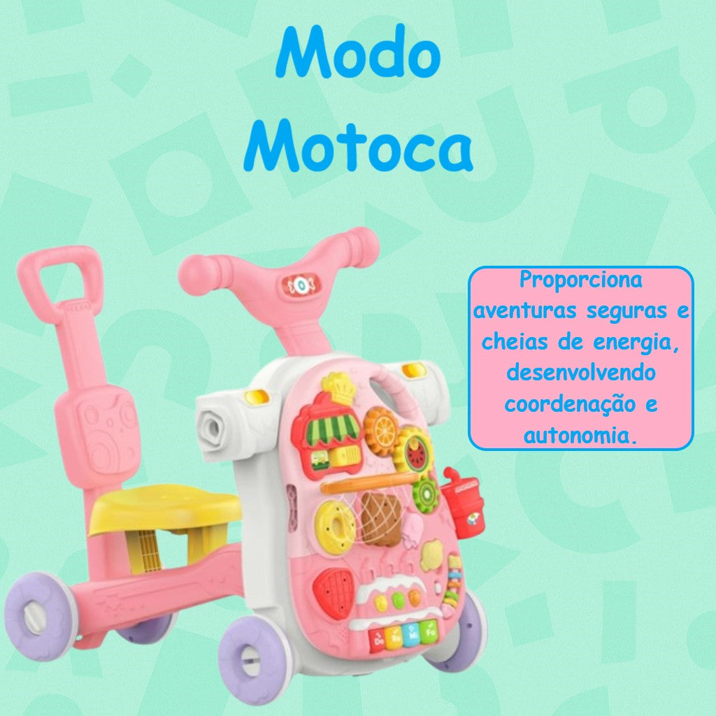 Andador Multifuncional 4 em 1 para Bebês Rosa Yuupi