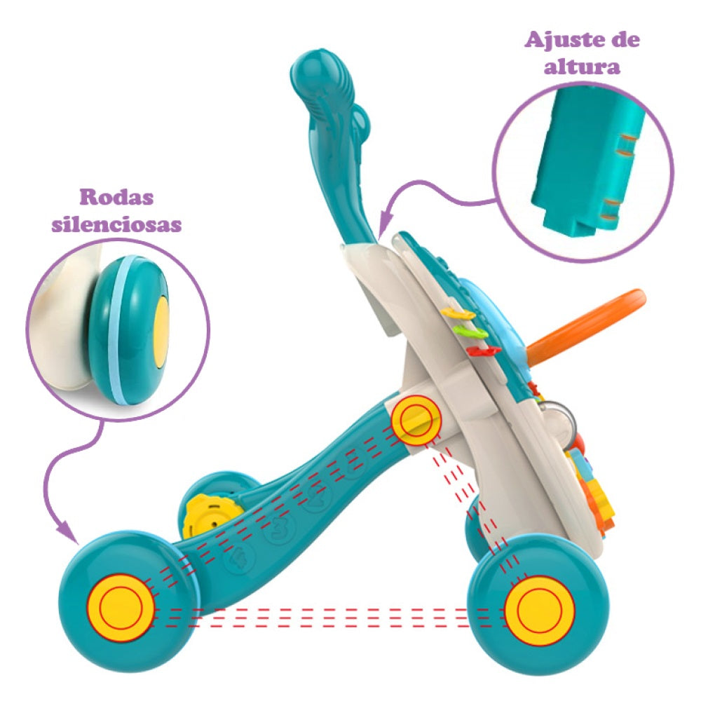 Andador e Mesa de Atividades 2 em 1 Azul Yuupi