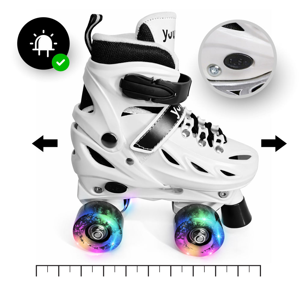 Patins Classicos Quad Branco P 30-33 Yuupi