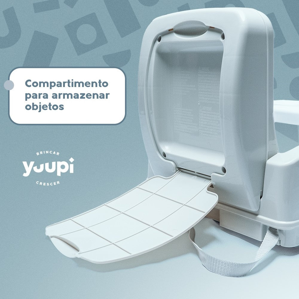 Cadeira De Alimentação Portátil Cinza e Branca Yuupi