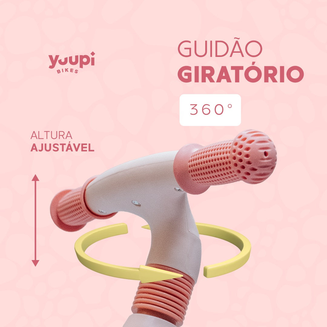 Bicicleta De Equilíbrio Sem Pedal Dino Rosa Yuupi