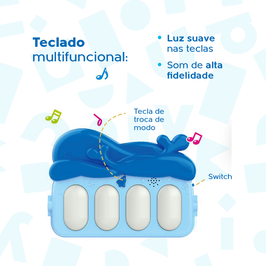 Tapete De Atividades Musical com Piano Oceano para Bebês Yuupi