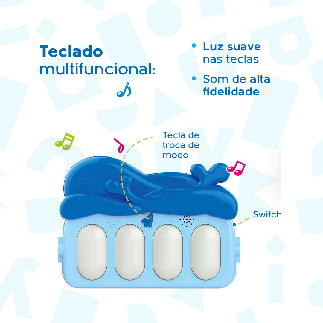 Tapete De Atividades Musical com Piano Oceano para Bebês Yuupi
