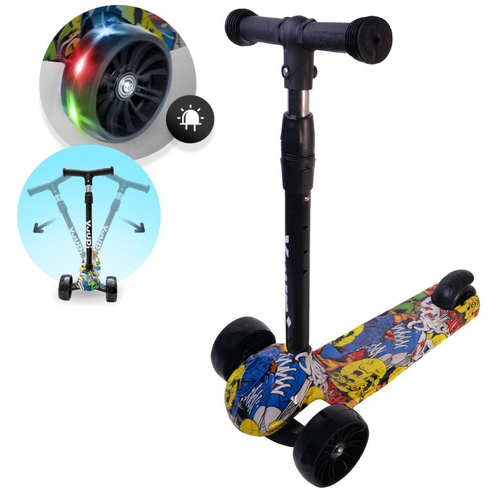 Patinete Infantil Com Rodas Flash Preto Yuupi