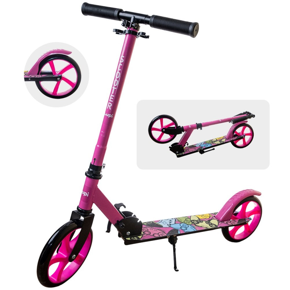 Patinete Juvenil Dobrável Com Descanso Rosa Yuupi