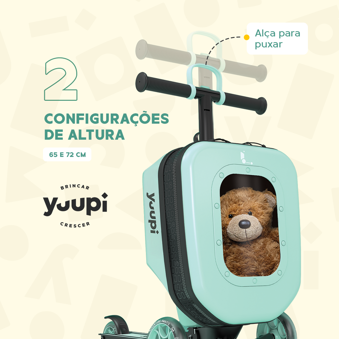 Patinete e Mochila Infantil 2 em 1 Verde Yuupi