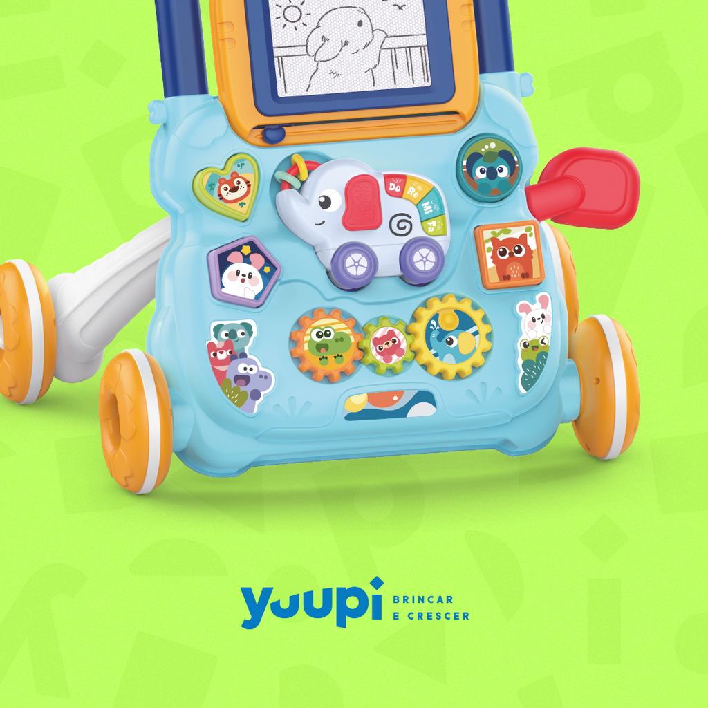 Andador Empurrador Infantil Musical Educativo Rosa Yuupi