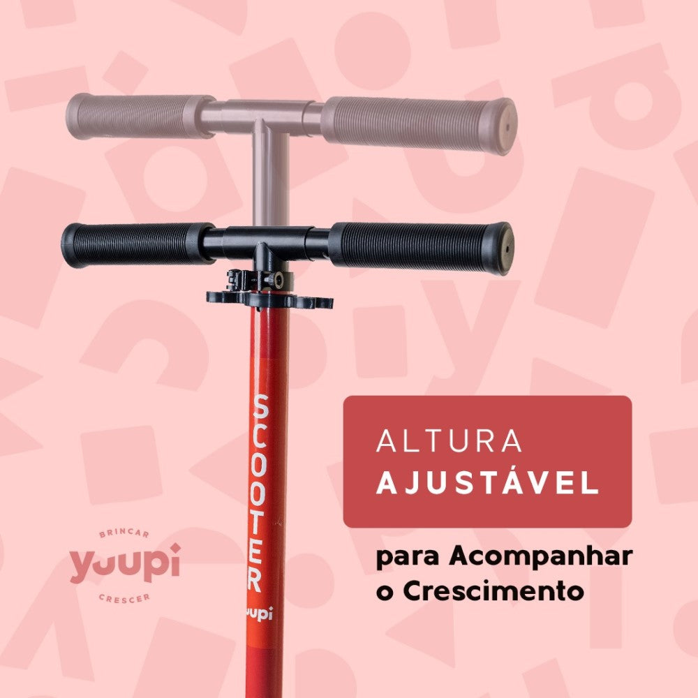 Patinete Juvenil Dobrável Com Descanso Vermelho Yuupi