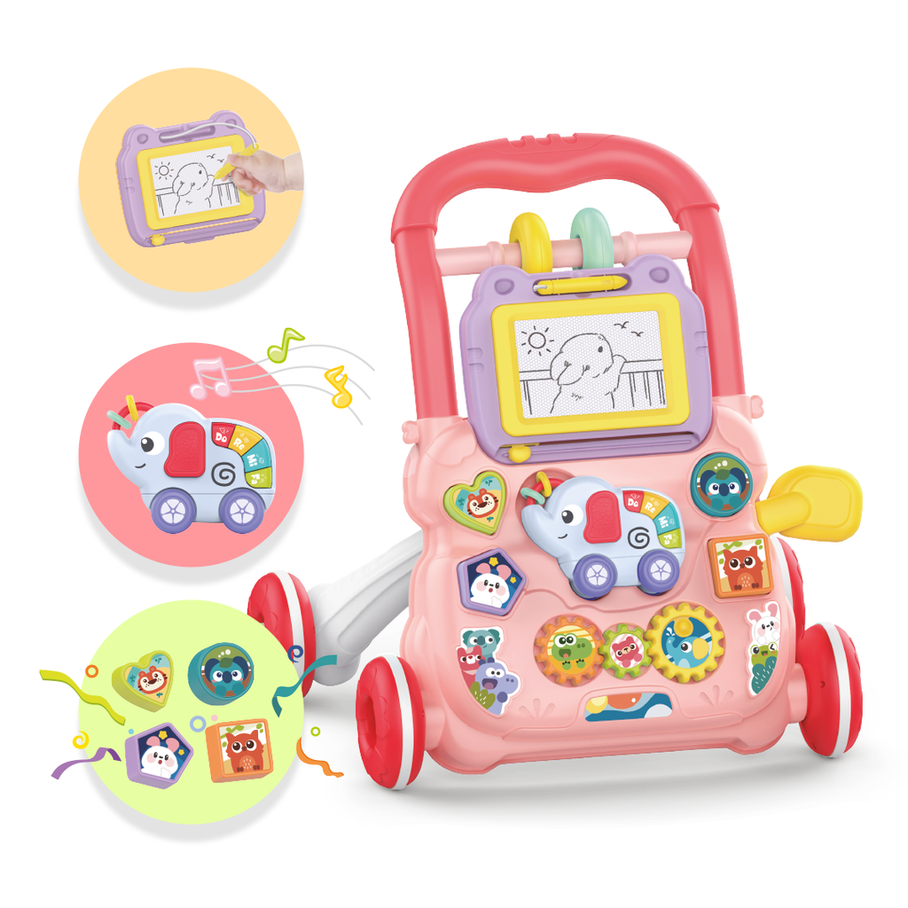 Andador Empurrador Infantil Musical Educativo Rosa Yuupi