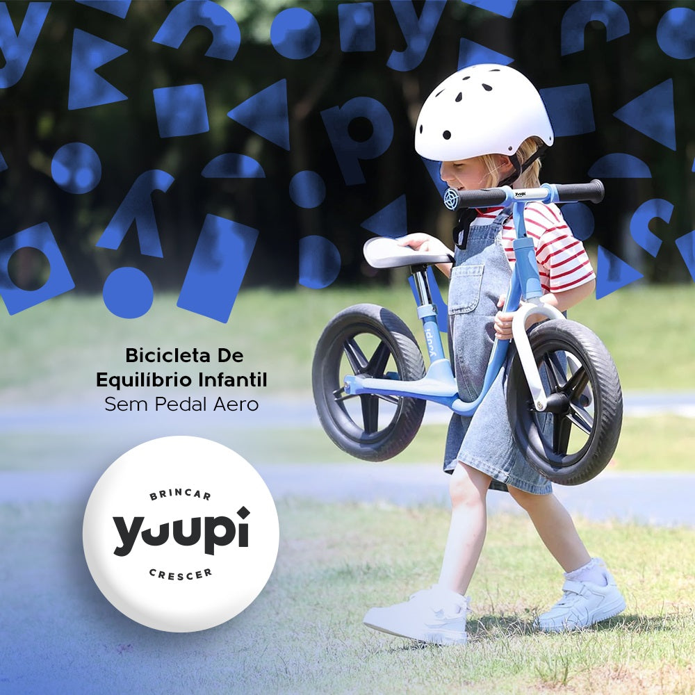 Bicicleta De Equilíbrio Infantil Sem Pedal Aero Azul Yuupi