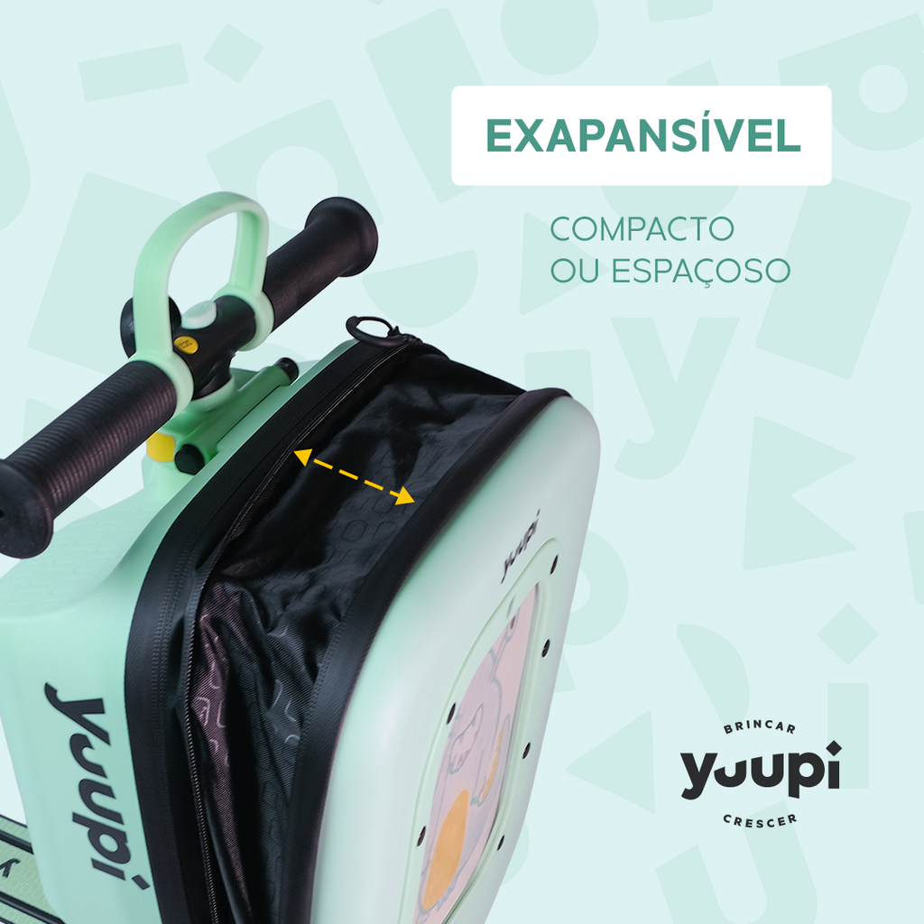Patinete e Mochila Infantil 2 em 1 Verde Yuupi