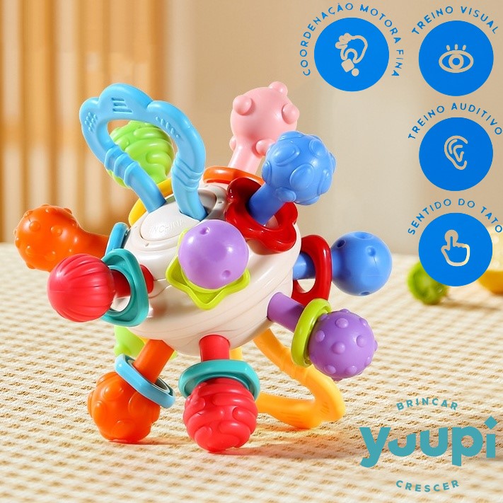 Chocalho Mordedor Bola Sensorial para Bebês Yuupi