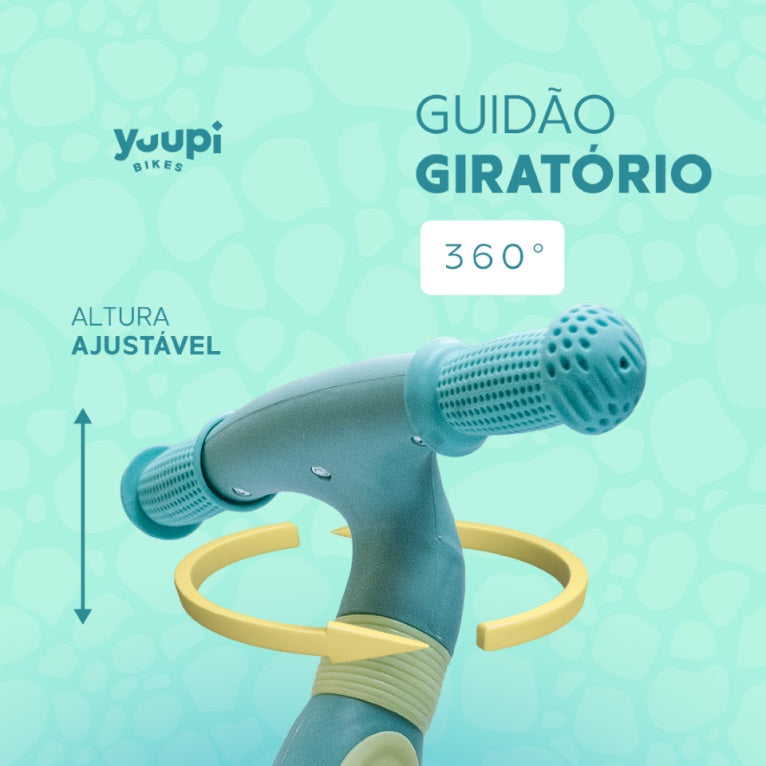 Bicicleta De Equilíbrio Sem Pedal Dino Verde Yuupi