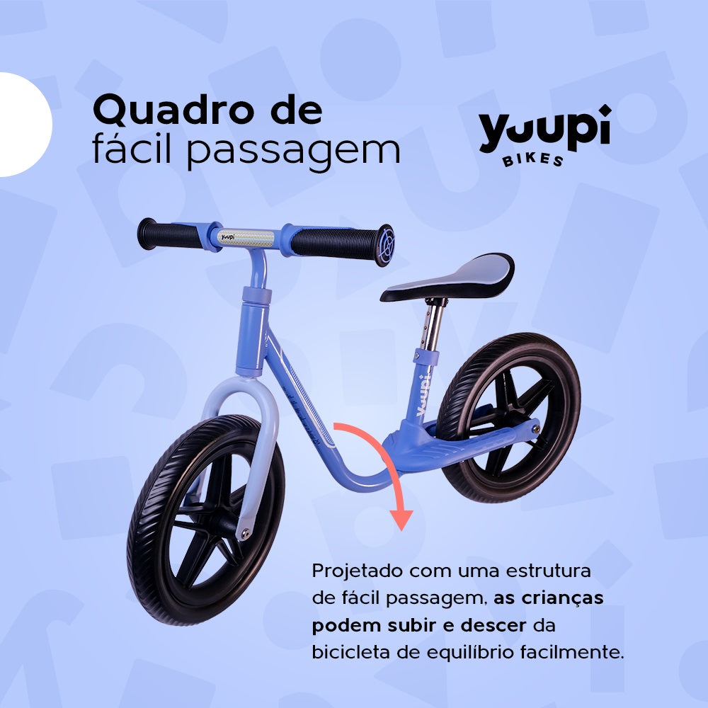 Bicicleta De Equilíbrio Infantil Sem Pedal Aero Azul Yuupi