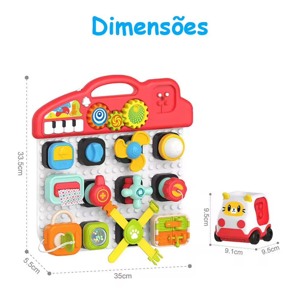 Painel de Atividades com Blocos e Piano Musical Yuupi