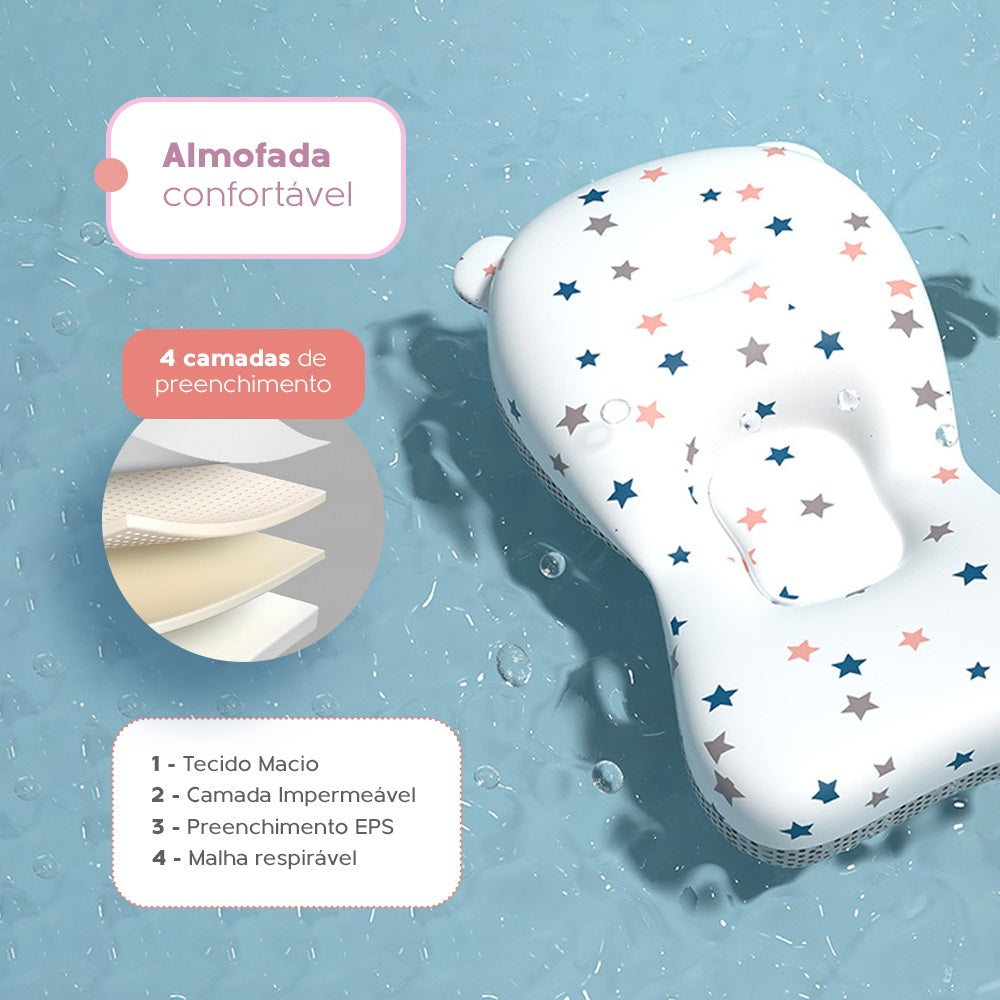 Banheira Dobrável Compacta Com Termômetro Rosa Yuupi