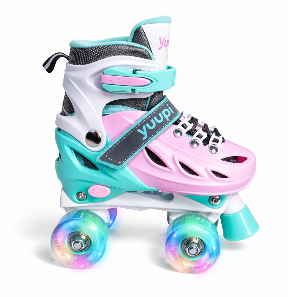 Patins Clássicos Quad Ajustável Rosa P 30-33 Yuupi