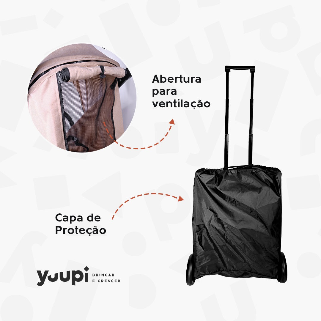 Carrinho De Bebê Portátil Para Viagem Aero Bege Yuupi
