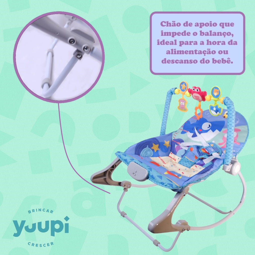 Cadeira de Descanso Infantil Azul com Móbile Yuupi