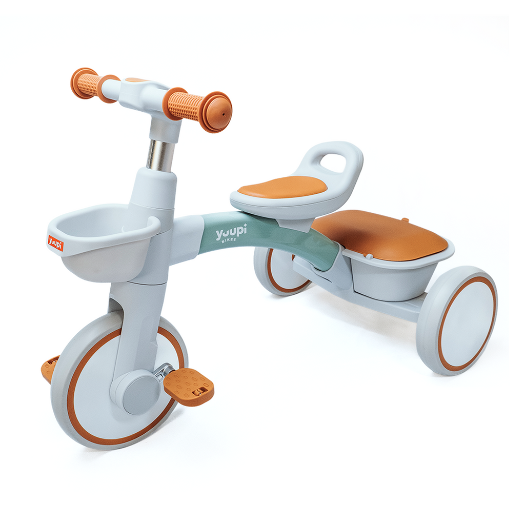 Triciclo Motoca Infantil Com Cestinho e Baú Verde Yuupi