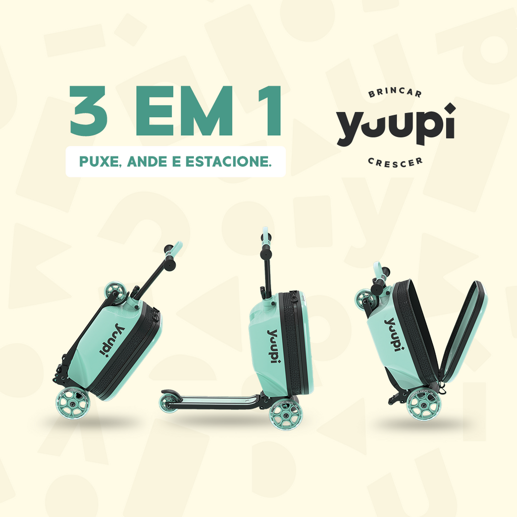 Patinete e Mochila Infantil 2 em 1 Verde Yuupi