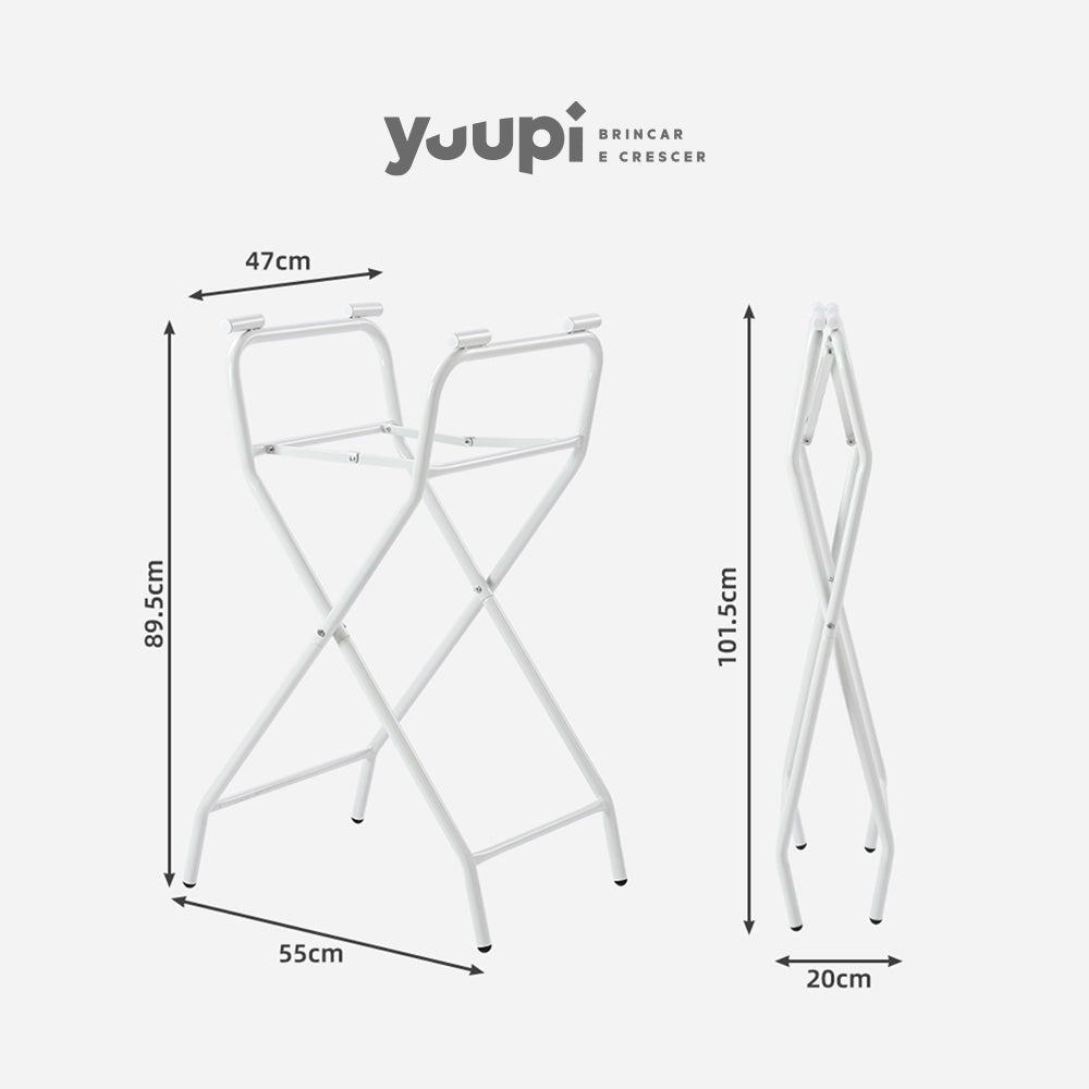 Banheira Dobrável Com Suporte e Porta Acessórios YPB888 Cinza Yuupi
