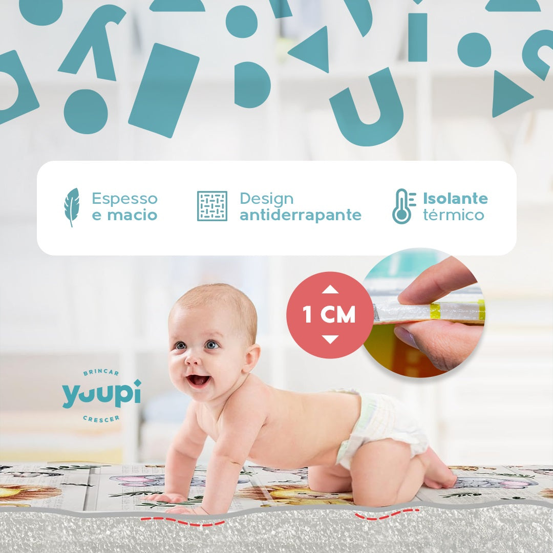 Tapete Infantil Macio Portátil Dupla Face 1cm Yuupi