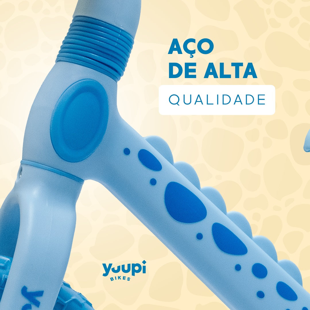 Bicicleta De Equilíbrio Sem Pedal Dino Azul Yuupi