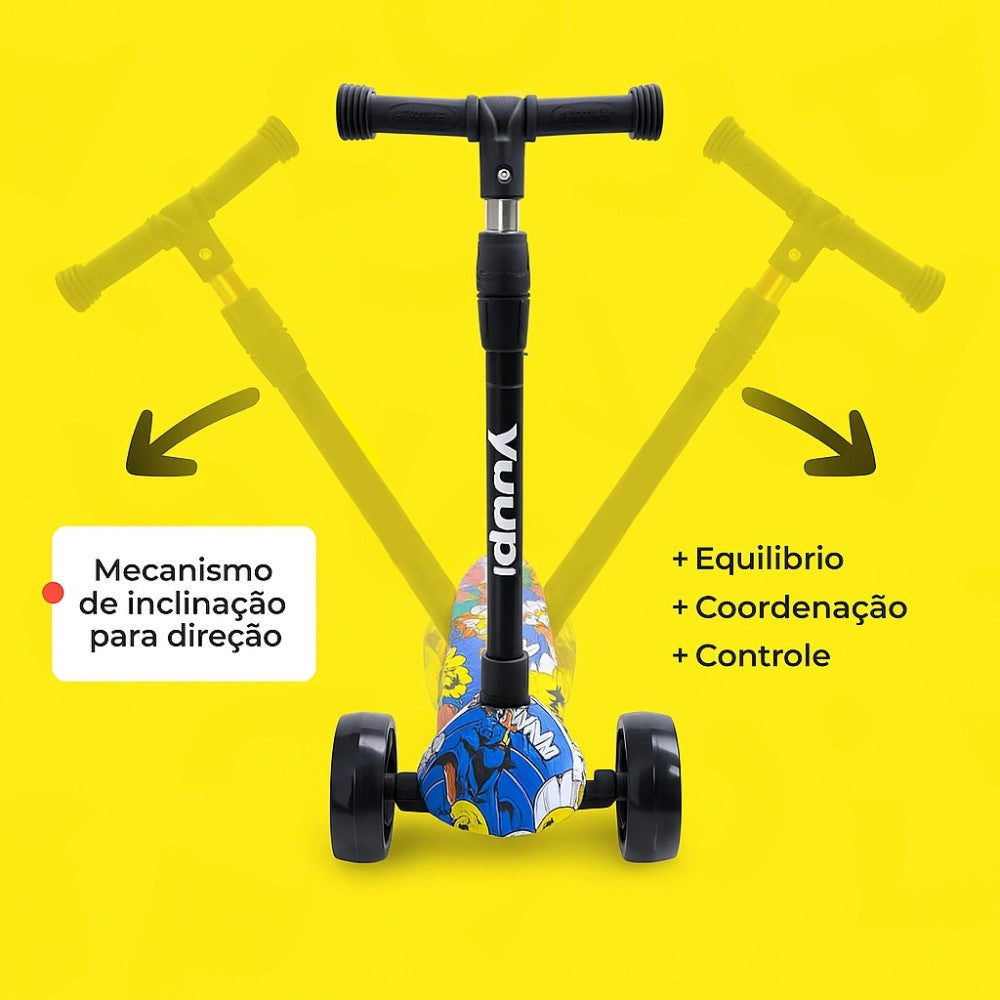 Patinete Infantil Com Rodas Flash Preto Yuupi