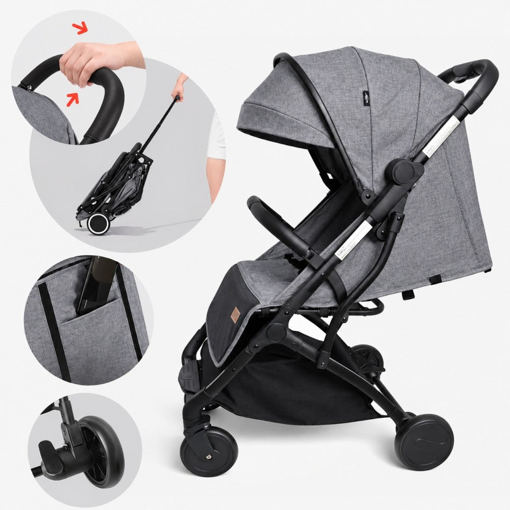 Carrinho De Bebê Portátil Para Viagem Aero Cinza Yuupi