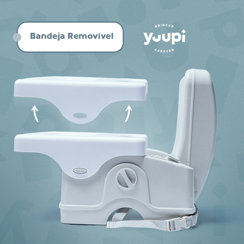 Cadeira De Alimentação Portátil Cinza e Branca Yuupi