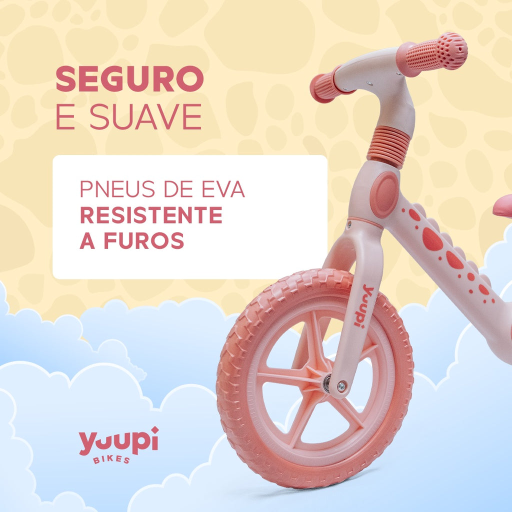 Bicicleta De Equilíbrio Sem Pedal Dino Rosa Yuupi