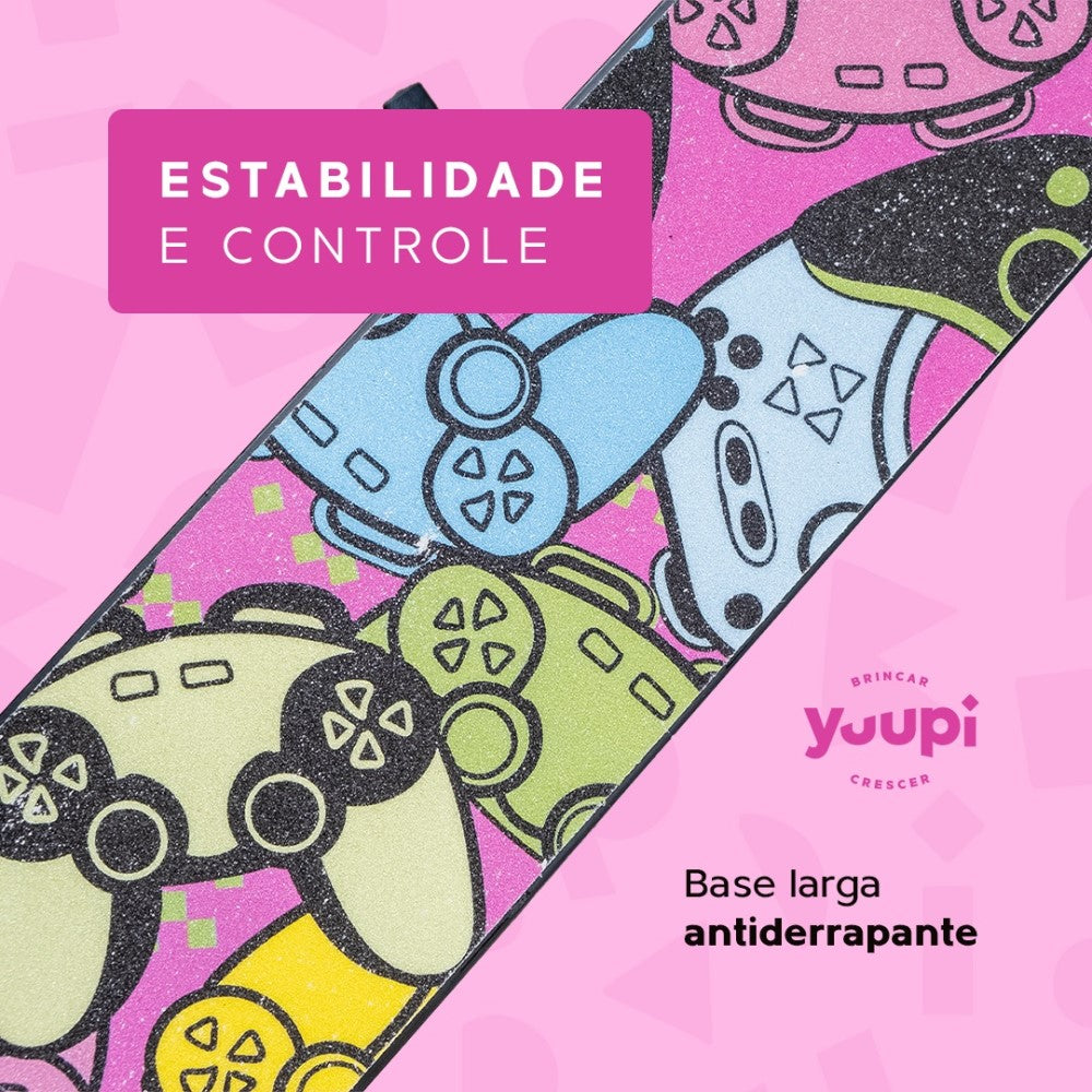 Patinete Juvenil Dobrável Com Descanso Rosa Yuupi