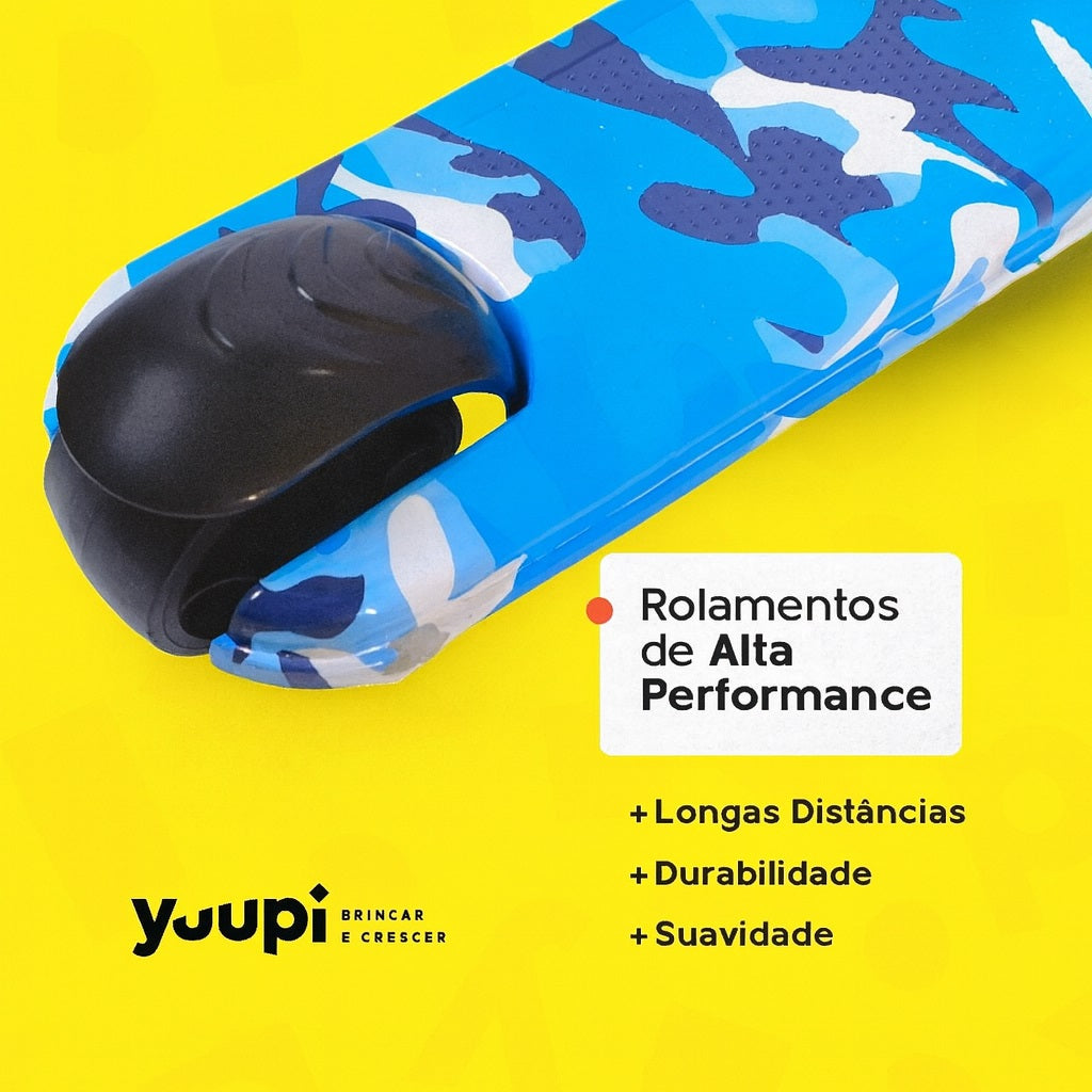 Patinete Infantil Com Rodas Flash Azul Yuupi