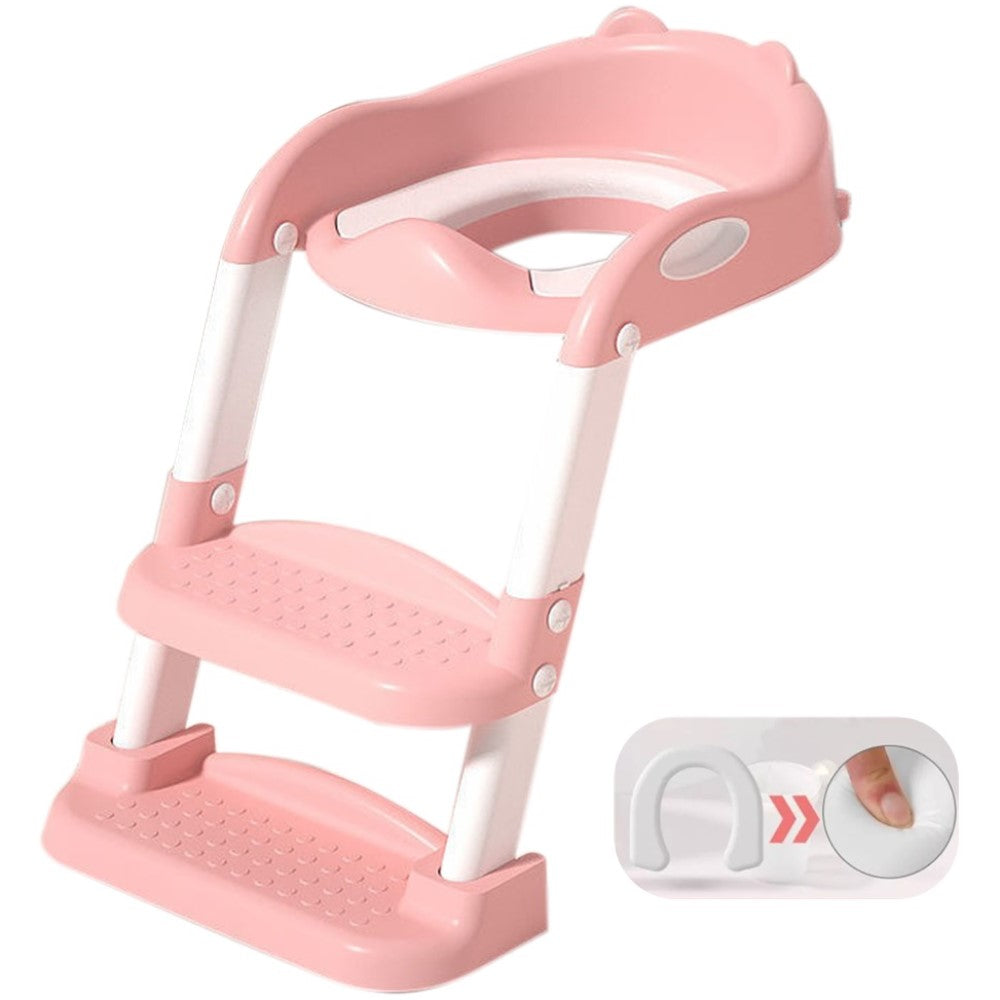 Assento Redutor Dobrável Infantil Com Escada Rosa Yuupi