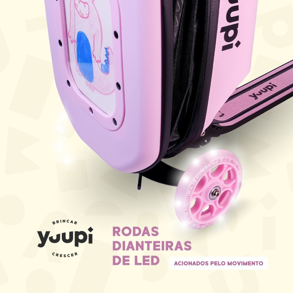 Patinete e Mochila Infantil 2 em 1 Rosa Yuupi