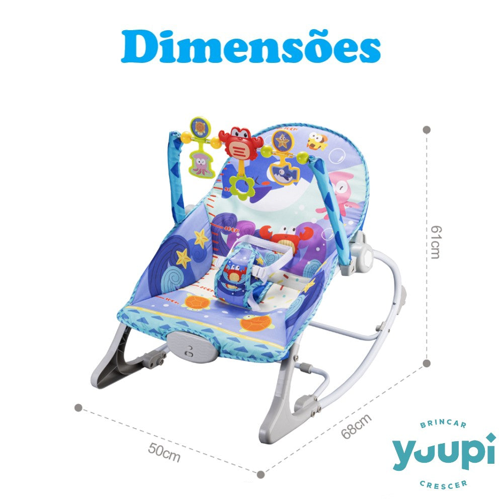 Cadeira de Descanso Infantil Azul com Móbile Yuupi