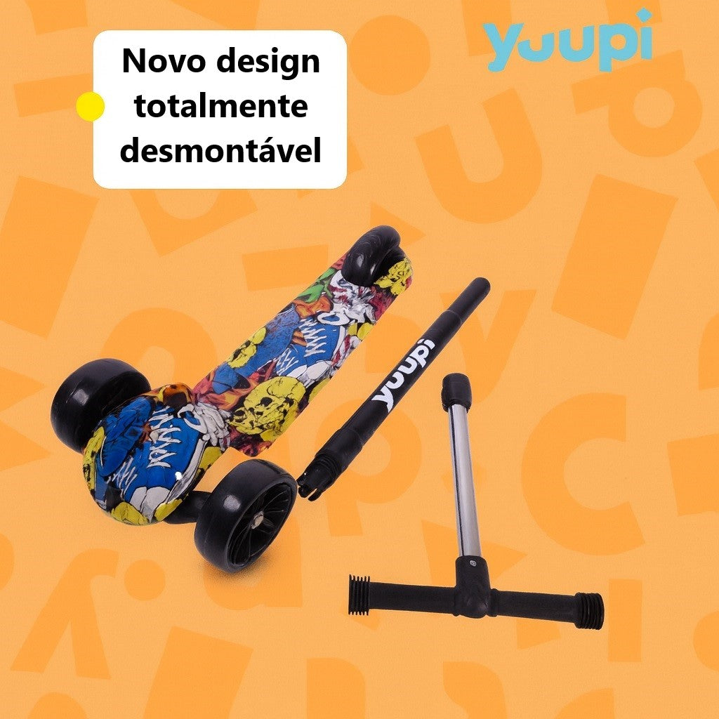 Patinete Infantil Com Rodas Flash Preto Yuupi