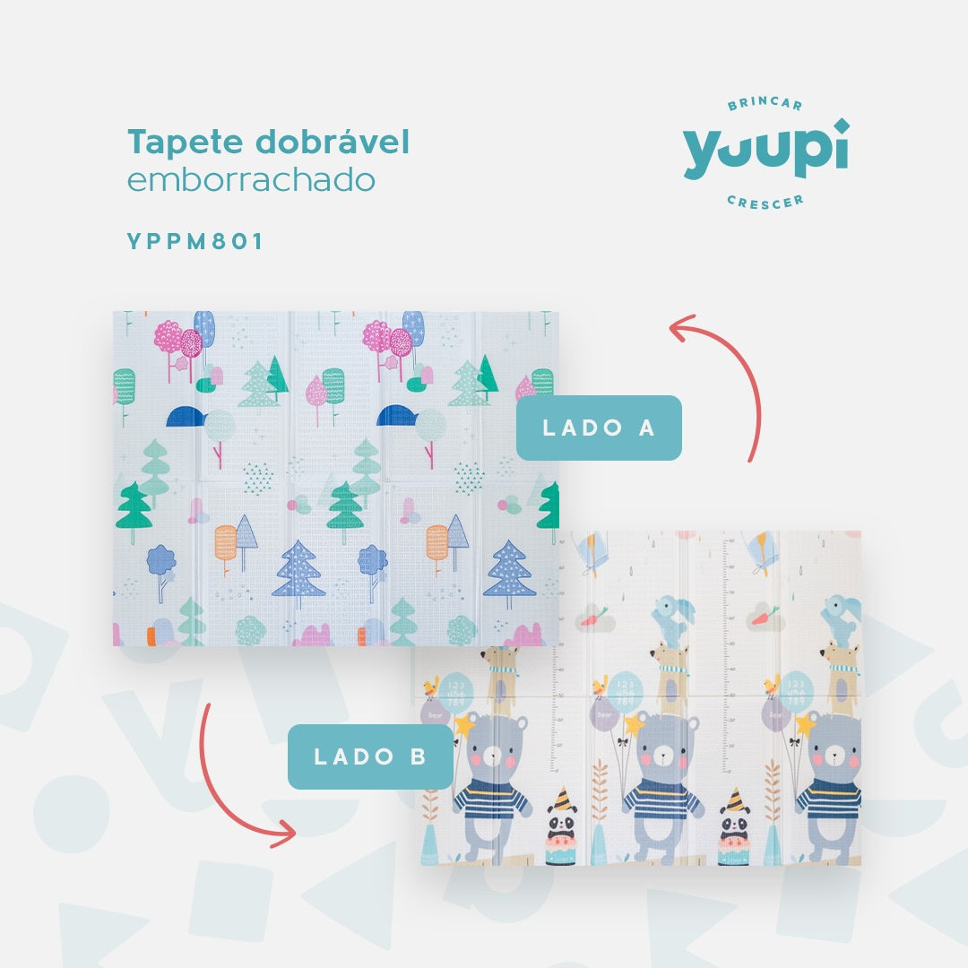 Tapete Infantil Macio Portátil Dupla Face 1cm Yuupi