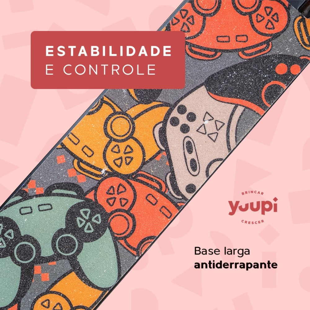 Patinete Juvenil Dobrável Com Descanso Vermelho Yuupi