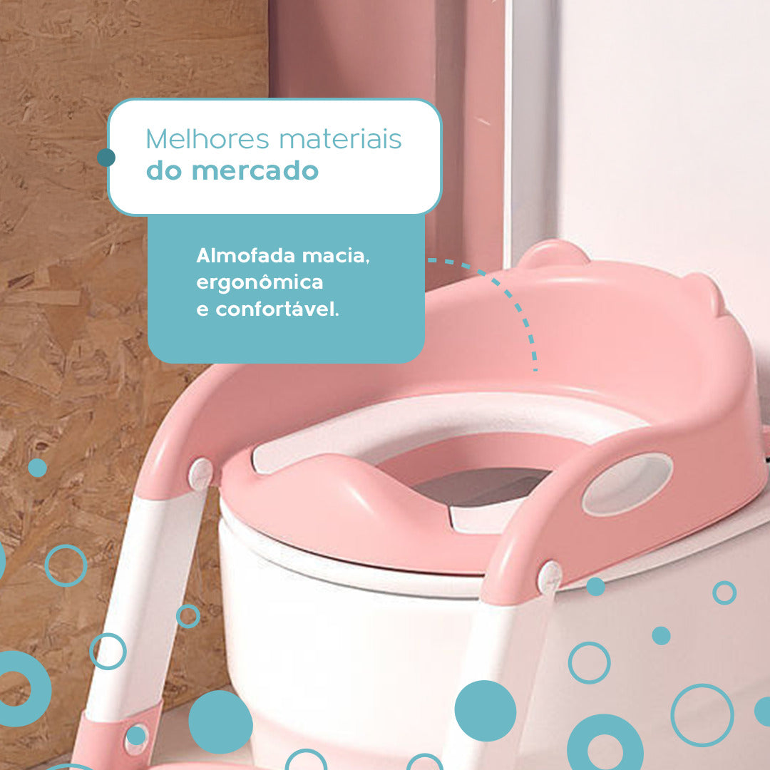 Assento Redutor Dobrável Infantil Com Escada Rosa Yuupi