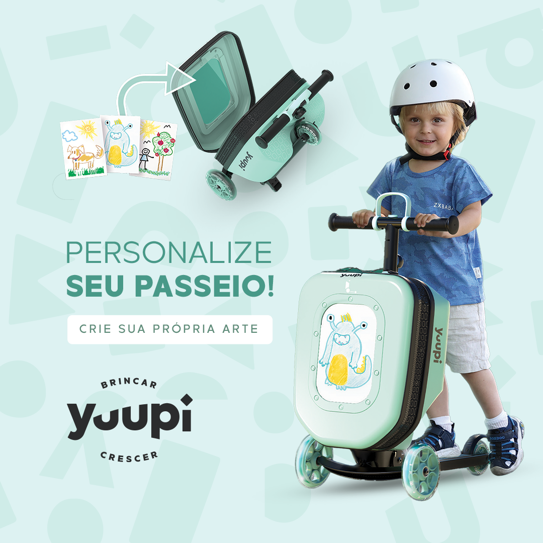 Patinete e Mochila Infantil 2 em 1 Verde Yuupi
