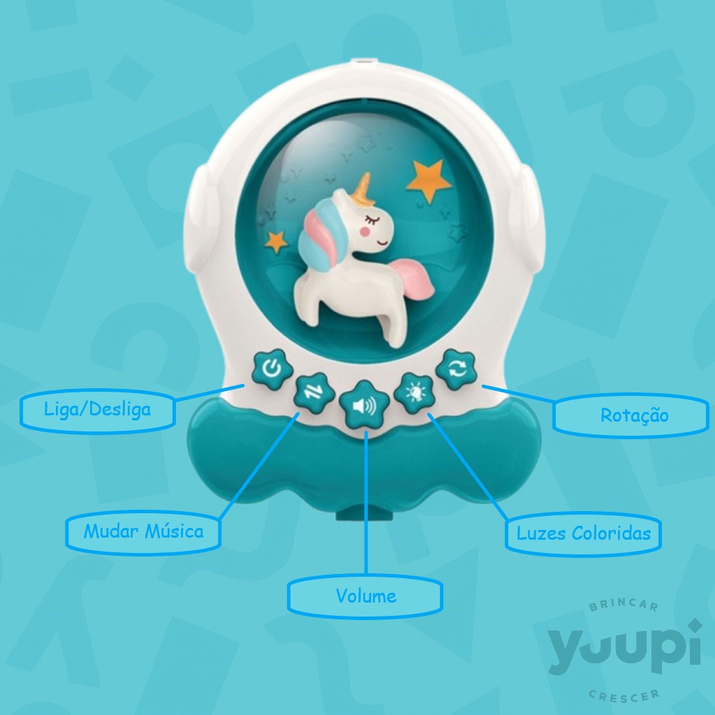 Móbile Musical Infantil Azul Yuupi