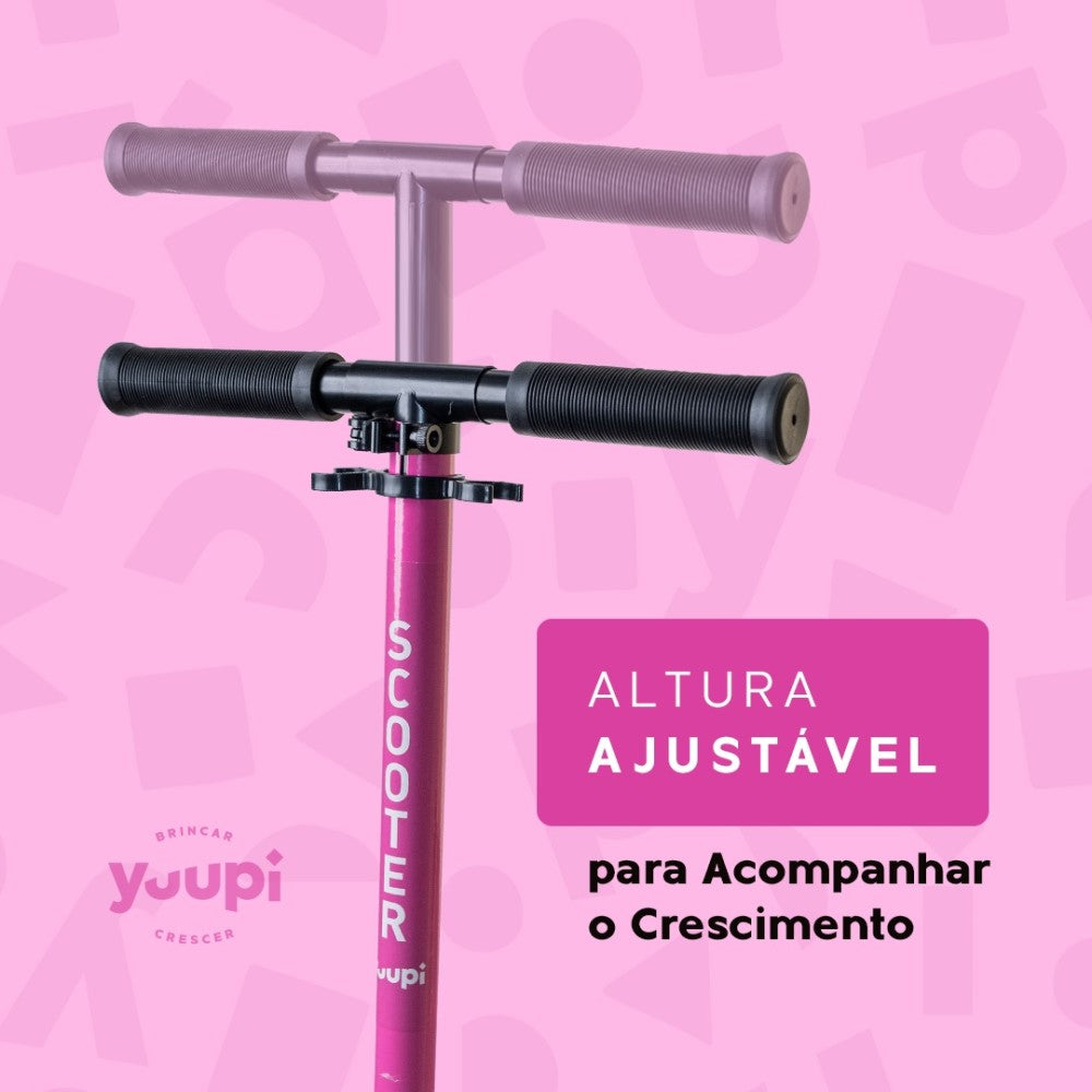 Patinete Juvenil Dobrável Com Descanso Rosa Yuupi