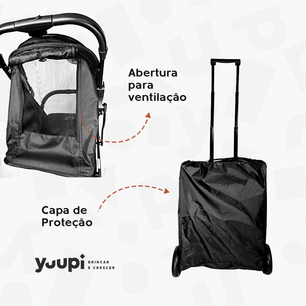 Carrinho De Bebê Portátil Para Viagem Aero Preto Yuupi