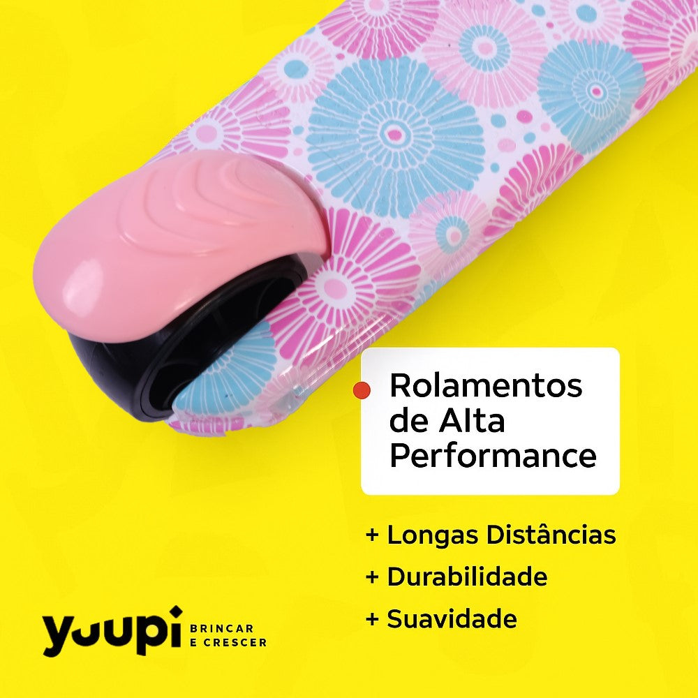 Patinete Infantil Com Rodas Flash Rosa Yuupi