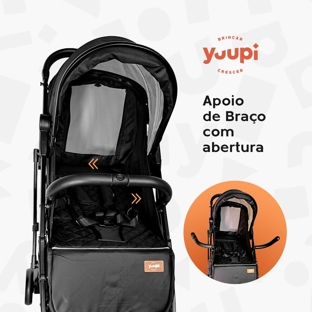 Carrinho De Bebê Portátil Para Viagem Aero Preto Yuupi