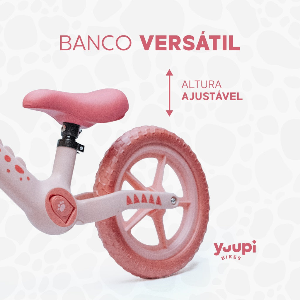 Bicicleta De Equilíbrio Sem Pedal Dino Rosa Yuupi